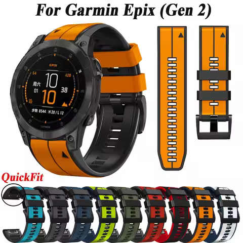 Quickfit 22mm Silicone Band Strap For Garmin Epix Gen 2 Instinct Forerunner 955 945 935 MARQ Approac