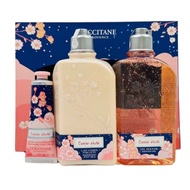 GIFTSET L红Occitane Cerisier Etoile Gift Set Woman Free paper bag 250ml Shower Gel / 250ml Body Lotio