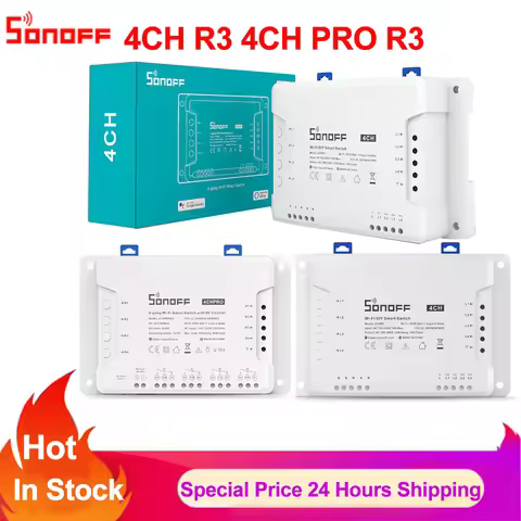 Sonoff 4CH (R3) PRO R3 Smart Wifi Switch Smart Home Automation Module Smart RF 4 Gang Switch Rolling