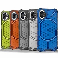 For Nothing Phone One 1 Shockproof Armor Case Soft Silicone+PC Transparent Honeycomb Phone Back Cove