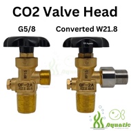 Co2 Head Valve Aquarium Carbon Dioxide Tank Converter Valve G5/8 W21.8 Gas Copper Valve Co2 QF-2A