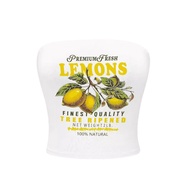 Tube Top - Slim Fit Lemon Pattern | Y2K Fashion