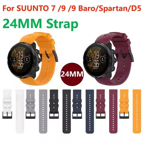 24MM Silicone Strap for SUUNTO 7 9 Baro Spartan Sport Wrist Hr D5 Smart Watch Band Bracelet Soft Wri