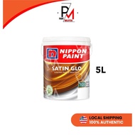 NIPPON Satin Glo 5 Liter Interior Wall Gloss Finish Paint Indoor Water Based Cat Dinding Kilat Cat R