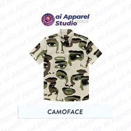 KEMEJA Premium Short Sleeve Adult Shirt - Ai Apparel Studio x HMSTR - Camoface