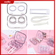 EWELLBE Portable Care Glasses Lens Holder Solution Bottle Container Lens Box Contact Lenses Case Tweezers Storager