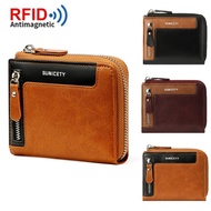 Card Coin Pocket Leather Holder Mens RFID Wallet