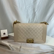 CHANEL 25開 粉膚復古金BOY25