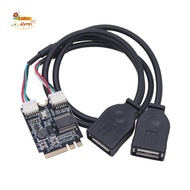M.2 to USB Riser Card 480Mbps M.2 KEY A+E to Dual Port USB2.0 Expansion Card with Riser Cable for Wi
