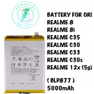 COMPATIBLE BATTERY FOR ORI REALME 8 / 8i / C35 / C30 / C33 / C30s / 12x (5g) (BLP877) 5000mAh