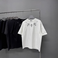 Chrome Hearts 25s Chrome Hearts Chrome Hearts Heavy Industry Wash Water Distressed Casual Short-Slee