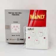 Switches MIND 2K SERIES Flush Switches 3 Gang 1 Way Switch