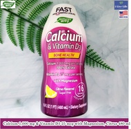 แคลเซียม &amp; วิตามินดี3 แบบน้ำ รสส้ม Calcium 1,000 mg &amp; Vitamin D3 25 mcg with Magnesium, Citrus 480 ml - Nature's Way Fast Absorbing Liquid D 3 D-3