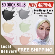 【Mask duckbill murah】50pcs 6D Duckbill Face Mask Headloop Premium Headloop Face Mask Hijab Duckbill Malaysia spot