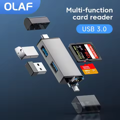 Olaf 7 in 1 Micro TF SD Card Reader USB Flash Drive Memory SD Card Reader OTG type c 3.1 to usb Adap