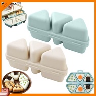 [WC]☆6-Cavity Triangle Onigiri Mold Bento Box 2-in-1 Rice Ball Maker with Lid Portable Lunch Contain