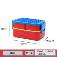 Ezalo Stacky PP Plastic Compartment Lunch Box With Tableware Two Layers Compartment Bento Lunch Box