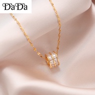 916 Gold Necklace for women Double Row Full Rhinestone Small Waist Necklace Female Titanium Steel Clavicle Chain