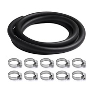 【 LCG5】-Diameter Coolant Radiator Hose 10FT Straight Length with 10 Clamps 5/8 Inches ID Heater Line
