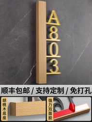 Acrylic Door Number Plate Customizable Glowing Decorative Home Entrance Door Hanging Decoration Ligh