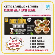 Cetak Spanduk / Banner Rice Bowl Nasi Kepal Makanan Custom Request