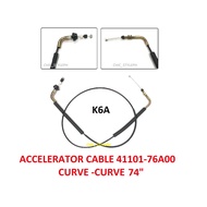 ACCELERATOR CABLE SUZUKI ORION 41101-76A00 K6A 74" END TO END. CURVE - CURVE.