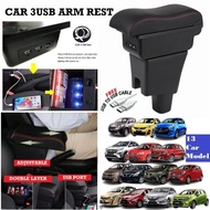 Car Arm Rest Usb Armrest Console Storage Box Organizer Axia Bezza Viva Myvi Saga Exora Persona Wira
