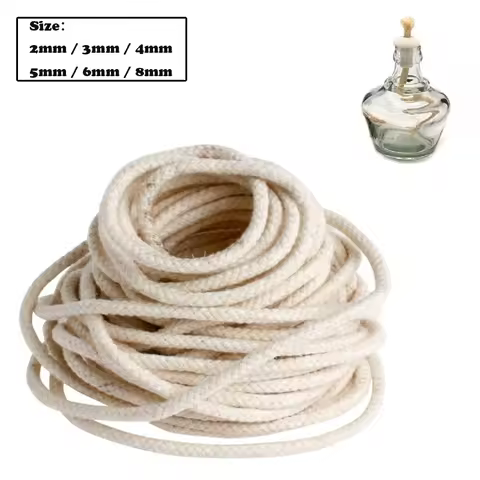 5M Round Cotton Wick for Alcohol Lamp, Torch, Oil Burner, Wine Bottle DIY – Candle & Lamp Fuel Acces