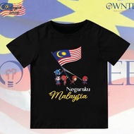 MERDEKA Saya Anak Malaysia Kids Tshirt 100_ Cotton Round Neck Short Sleeve Unisex READY STOCKS