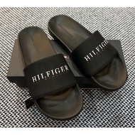 Tommy Hilfiger Men Sandals US9/UK8/EU42 Black TH Signature Logo Slides Est.MCMLXXXV
