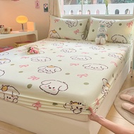 Happy Dog 100% Premium Cotton Floral Fitted Bedsheet Super Single/ Queen / King Size Bedsheet Mattress Protector
