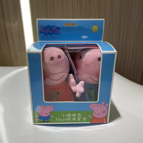 2pcs/set Genuine Peppa Pig kids Plush Toys peppa with Teddy bear George with Dinosaur Soft Stuffed D
