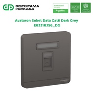 Schneider AvatarOn Socket Data Cat6 Dark Grey - E8331RJS6_DG