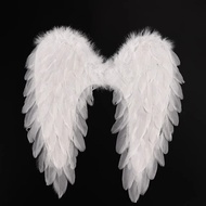 Black White Angel Feather Wings Holiday Party Props Scene Layout Catwalk Demon Devil Wing Show Birth
