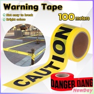 N.D Caution Tape (Non-Adhesive) Isolated Barricade Yellow and Red Danger Warning Tape 100m/roll