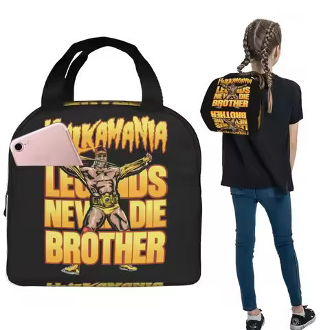 Hulk Hogan Hulkamania In Memory Lives Foreve Insulated Lunch Bag for Women Children Leakproof Food B