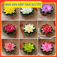 Foam lotus flowers in water bowls, fake lotus for aquarium decoration, miniature landscape decoratio