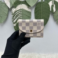 LV 白色棋盤格拼粉色零錢包 卡片包