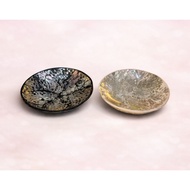 Abalone Shell Inlay Resin Round Sauce Plate