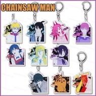 HT5 Chainsaw Man Keychain Acrylic 6CM Anime Keyring Bag Pendent Two Side Key Chain Makima Power Denj