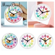 MagiDeal Silent Analog Clock for Kids, Night Lamp Table Clock for Child Bedroom