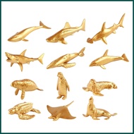 Sea Animal Toys Gold Sea Animal Model Decor Marine Animal Figures Model Realistic Sea Animal Models 