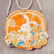 New Hanfu Bag Bunny Embroidered Crossbody Bag Style Large Capacity Versatile Hanfu Accessories Mobile P