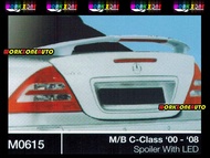 M0615 Mercedes Benz C200 00-08 Fiber Spoiler With LED Body kit Bodykit