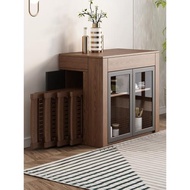 北歐小戶型可伸縮餐桌椅組合現代簡約折疊儲物餐邊柜飯桌一體家用
