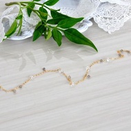 閃閃發光的小 Herkimer 鑽石腳鍊