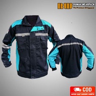 Semi Jacket Safety/ Wearpack Safety Safety Jacket Long Sleeve Top Navy Combination biru TOSCA