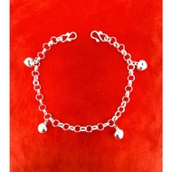 Gelang Kaki Rantai Kaki Budak & Bayi Silver 925 Sterling Silver Anklet Bracelet For Kids and Baby