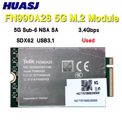 FN990A28 5G Sub-6 NSA SA 5G Module 3.4Gbps M.2 5G Card USB3.1 LTE 4G For Laptop PC 5G CPE