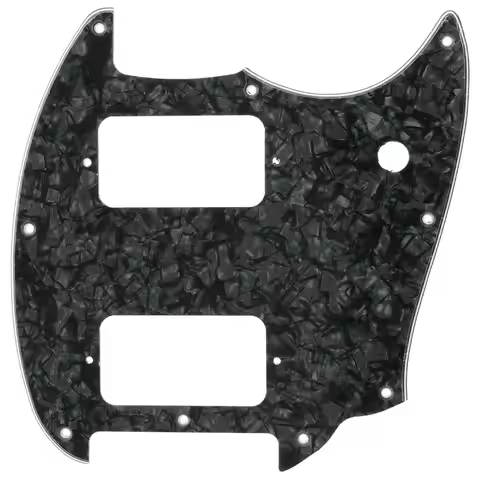 Black 9 Holes Round Corner HH Guitar Pickguard 2 Humbuckers for Squier Bullet Series Mustang Electri